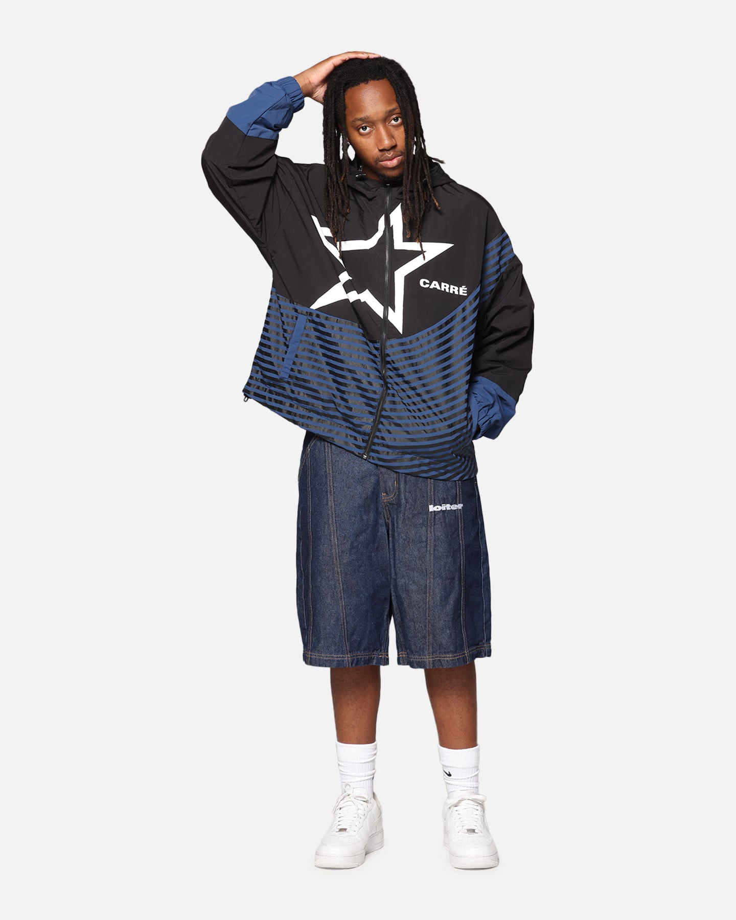 Carre Star Shooter Windbreaker Jacket Black/Blue | Culture Kings