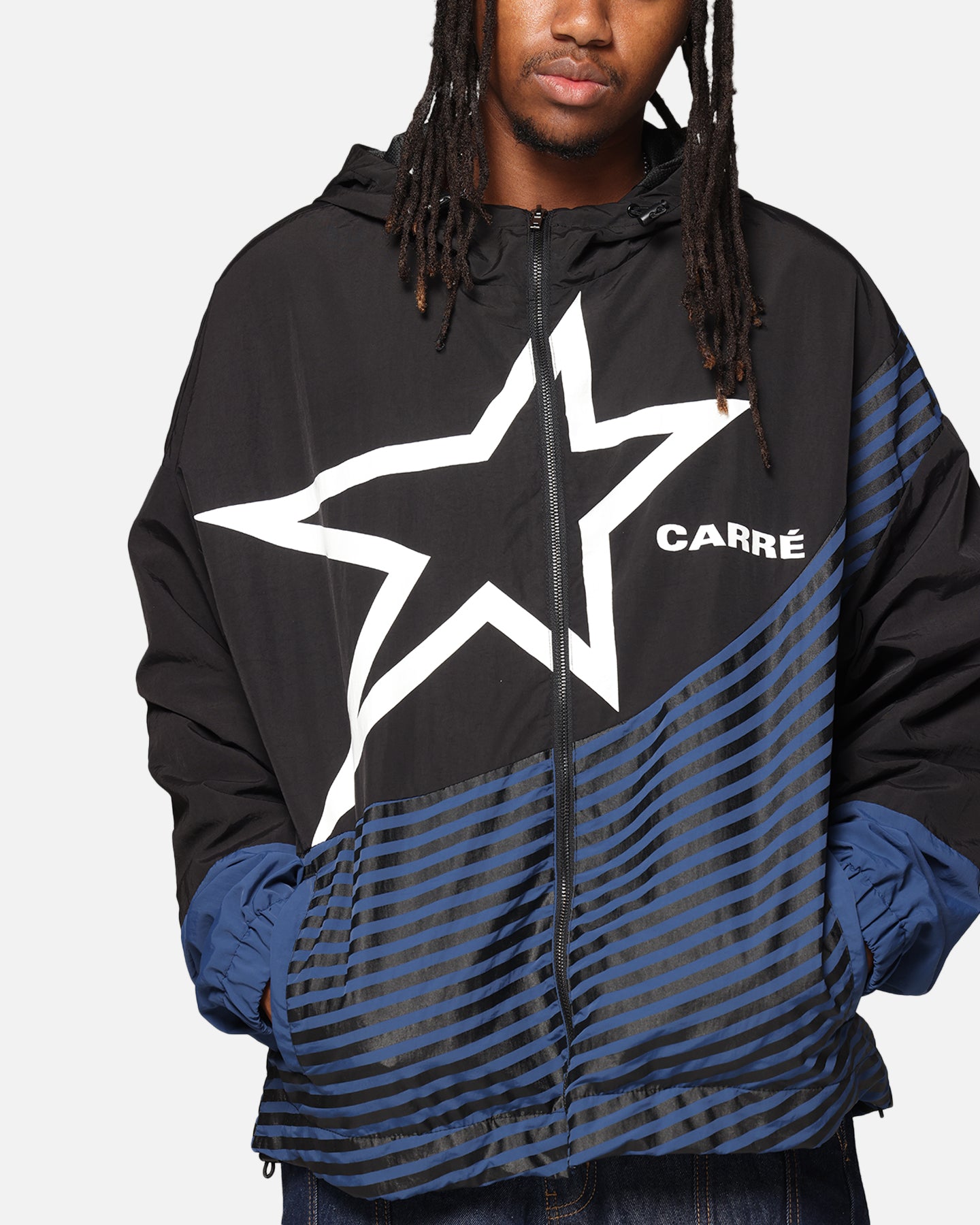 Carre Star Shooter Windbreaker Jacket Black/Blue | Culture Kings