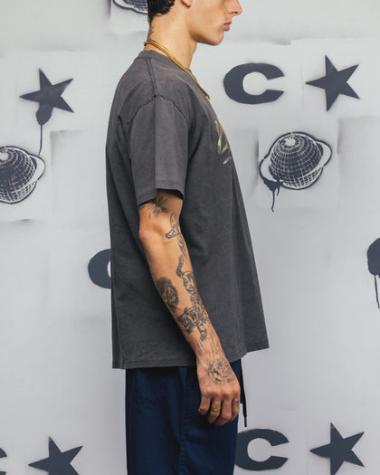 Carre Camo Script T-Shirt Black Wash