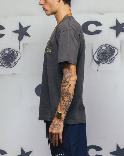 Carre Camo Script T-Shirt Black Wash