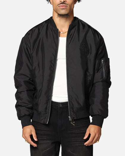 Saint Morta Gothic Nylon Bomber Jacket Black