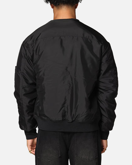 Saint Morta Gothic Nylon Bomber Jacket Black