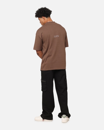 The Anti Order Oni Mask Mock Neck T-Shirt Brown