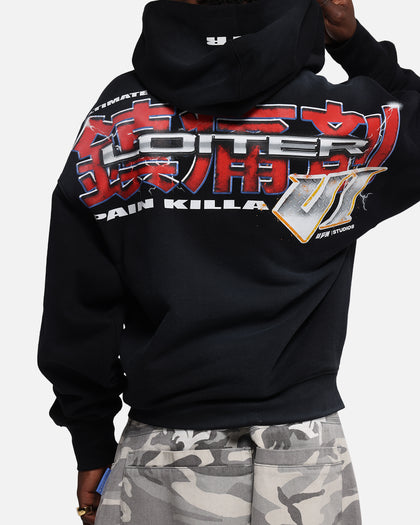 Loiter Fighter Zip Up Hoodie Washed Black