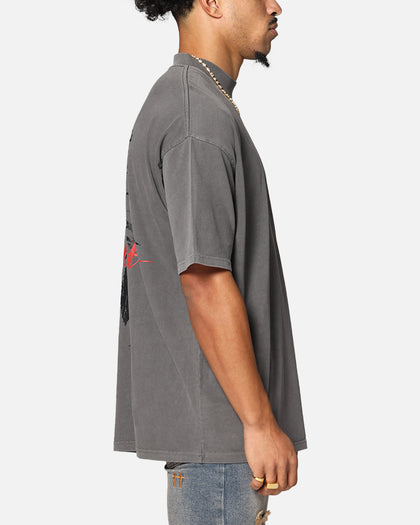 Saint Morta St Valentine Mock Neck T-Shirt Washed Charcoal