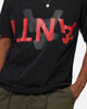 The Anti Order Echo Spray Drop Shoulder T-Shirt Black Acidwash