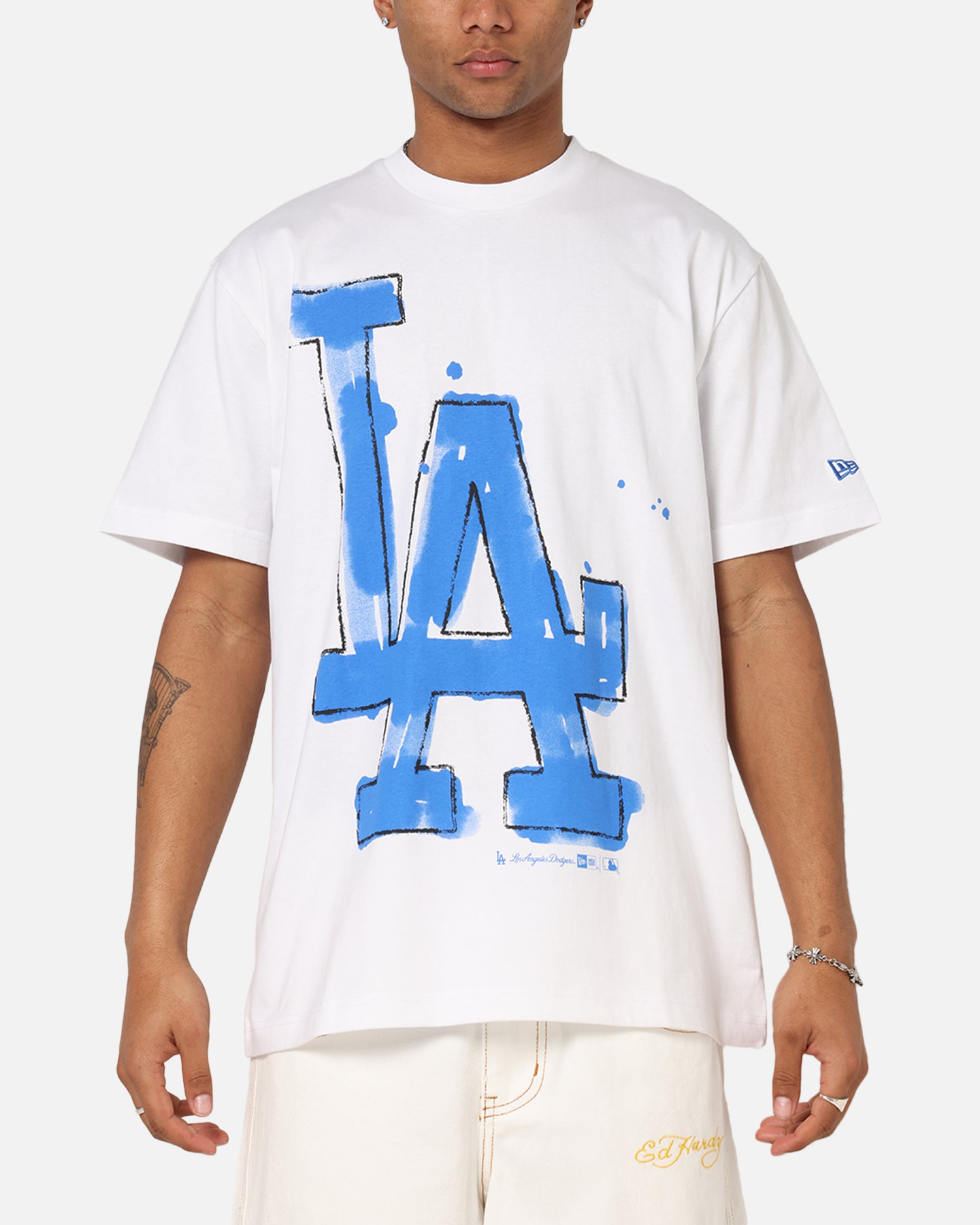New Era Los Angeles Dodgers Oversized Paint T-Shirt White