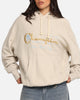 Champion Vintage Logo Sweatshirt Hoodie Oatmeal Heather