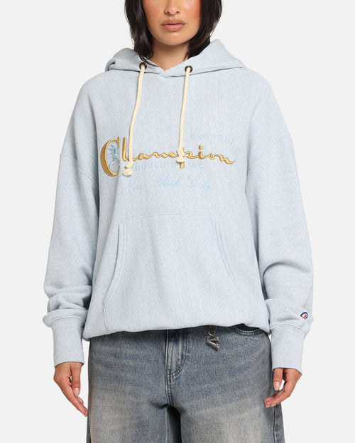 Champion Vintage Logo Sweatshirt Hoodie Oxford Grey Heather