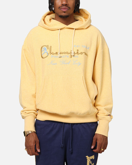 Champion Vintage Logo Sweatshirt Hoodie Yellow