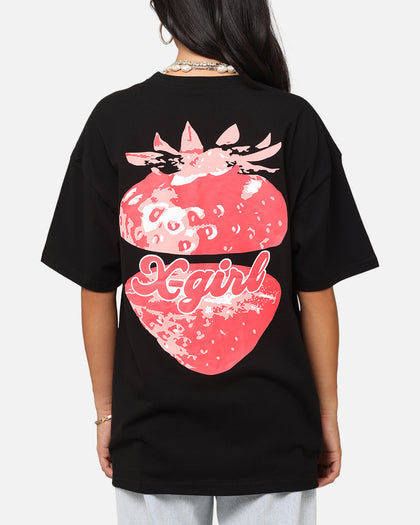 X-Girl Women's Strawberry Relaxed T-Shirt Black