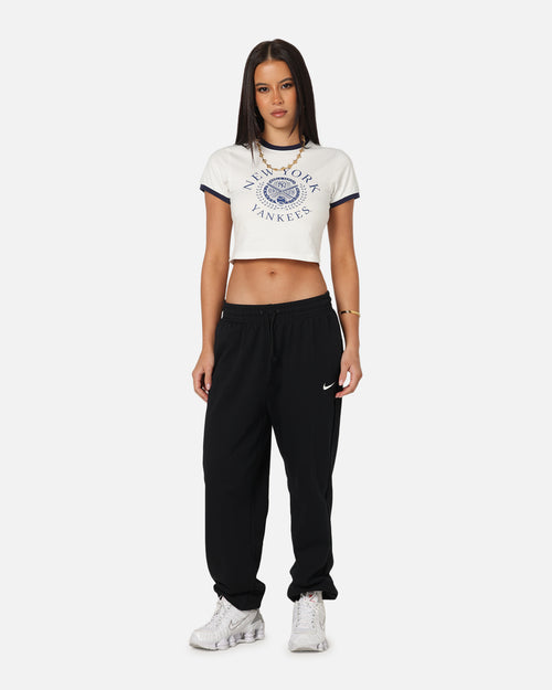 Majestic Athletic Women's New York Yankees Crest Baby T-Shirt Vintage White