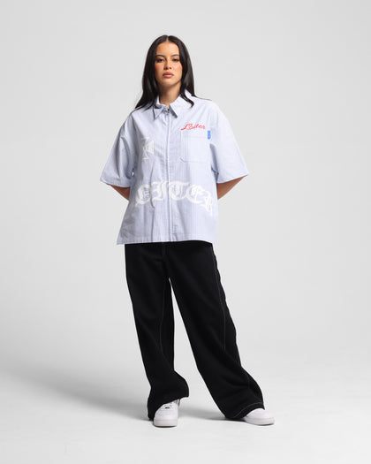 Loiter Chopper Work Shirt Blue/White