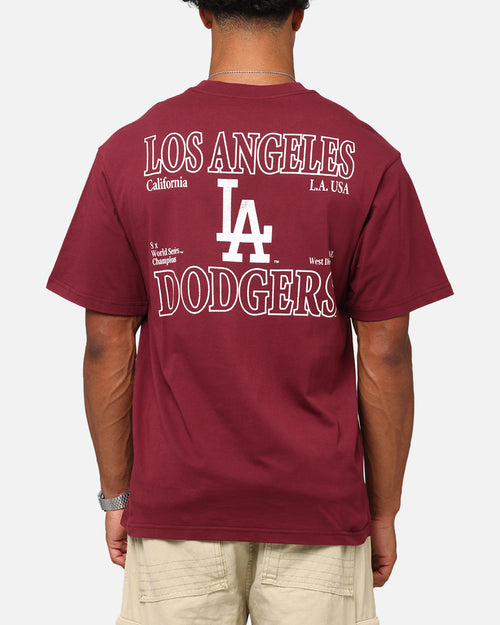 Majestic Athletic Los Angeles Dodgers Cassell Wordmark T-Shirt Maroon