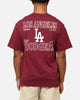 Majestic Athletic Los Angeles Dodgers Cassell Wordmark T-Shirt Maroon