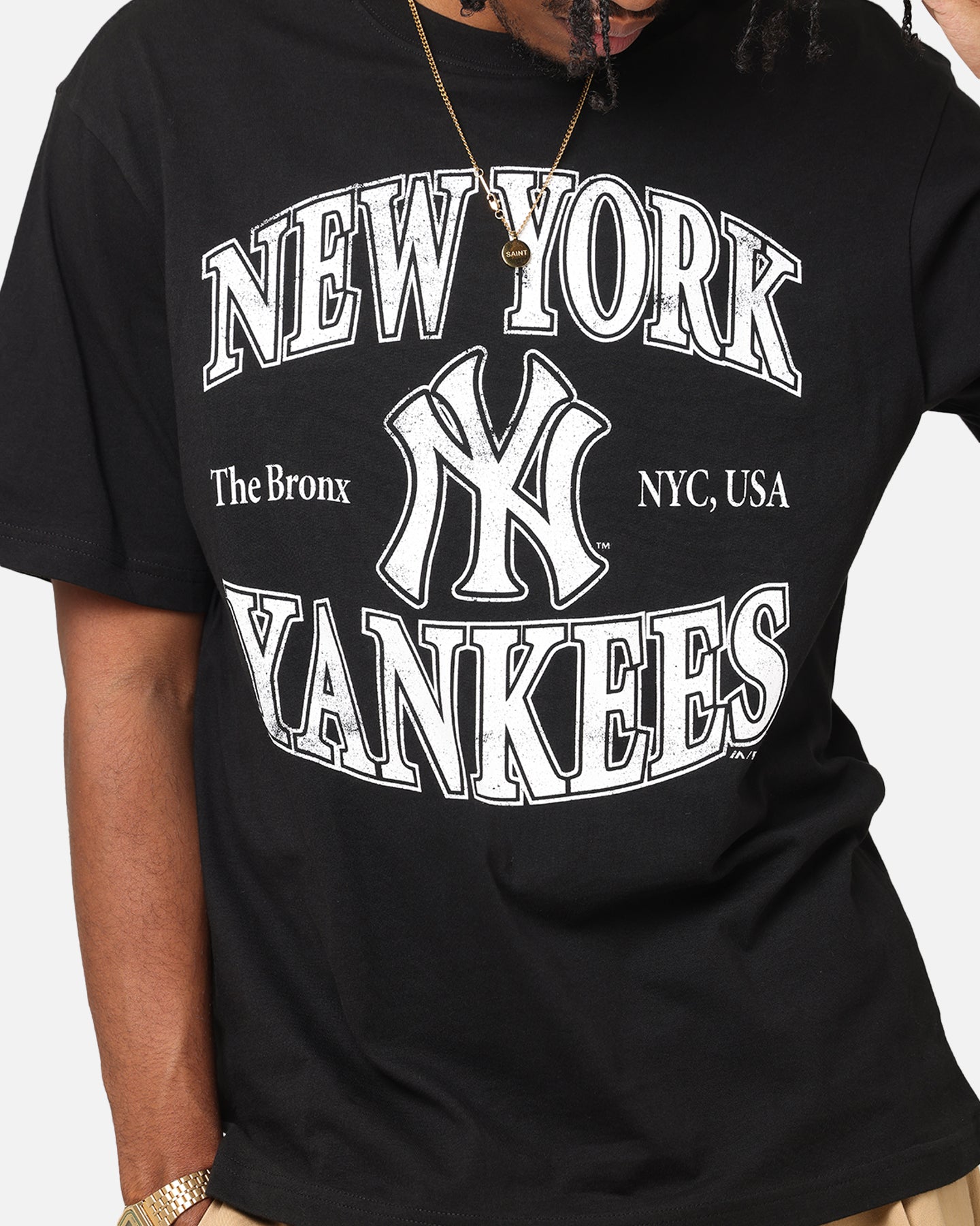 Majestic New York Yankees Tシャツ Majestic Athletic New York Yankees Marne Arch T-Shirt Black