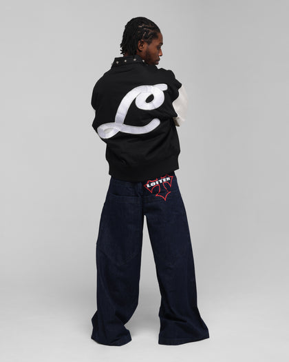 Loiter Frontier Varsity Jacket Black/Off White