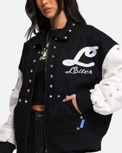 Loiter Frontier Varsity Jacket Black/Off White