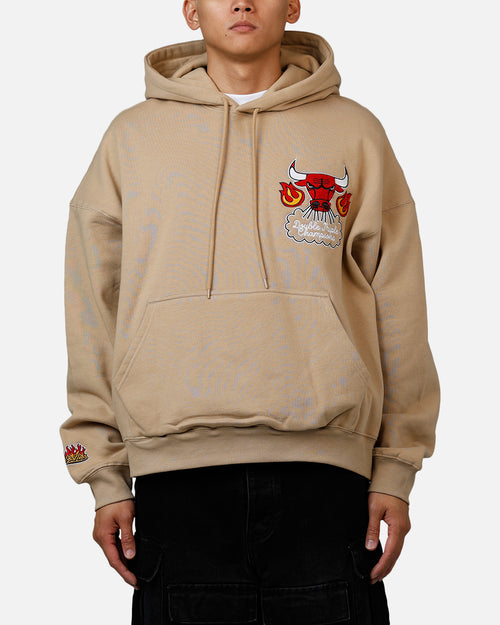 Mitchell & Ness Chicago Bulls Fireball Hoodie Tan