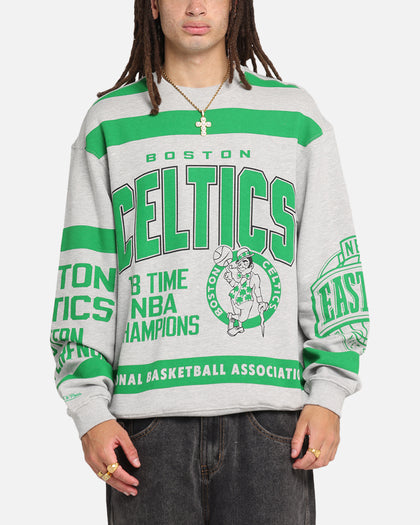 Mitchell & Ness Boston Celtics Letterform Crewneck Grey Marle/Official Team Color