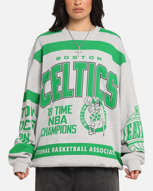 Mitchell & Ness Boston Celtics Letterform Crewneck Grey Marle/Official Team Color