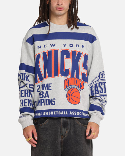 Mitchell & Ness New York Knicks Letterform Crewneck Grey Marle/Official Team Color