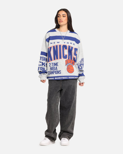 Mitchell & Ness New York Knicks Letterform Crewneck Grey Marle/Official Team Color