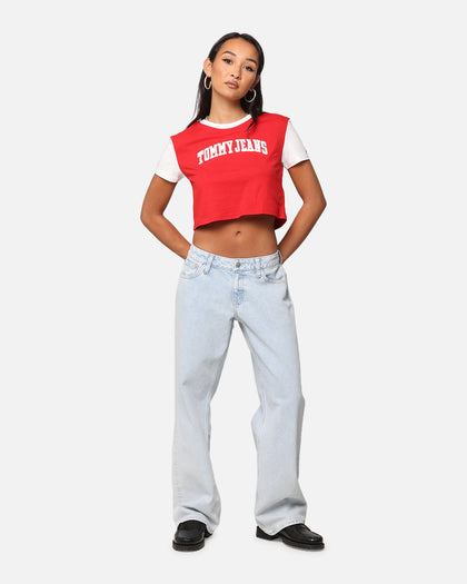 Tommy Jeans Women's Regular Crop Varsity T-Shirt Red Hot