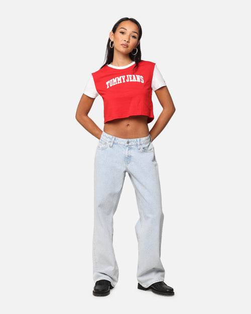 Tommy Jeans Women's Regular Crop Varsity T-Shirt Red Hot
