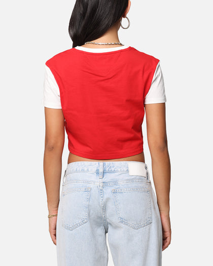 Tommy Jeans Women's Regular Crop Varsity T-Shirt Red Hot