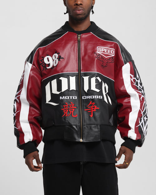 Loiter Tokyo Drift Vegan Leather Jacket Red