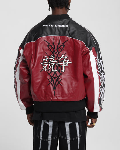 Loiter Tokyo Drift Vegan Leather Jacket Red