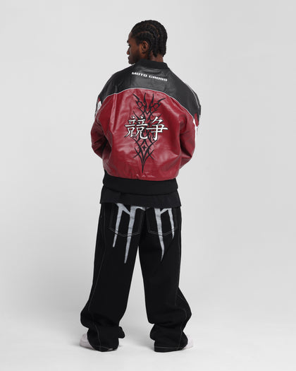 Loiter Tokyo Drift Vegan Leather Jacket Red