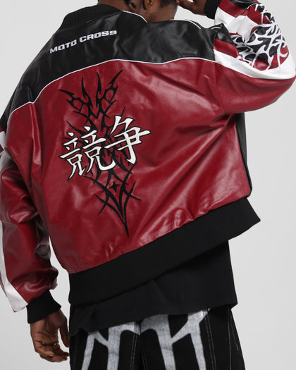 Loiter Tokyo Drift Vegan Leather Jacket Red
