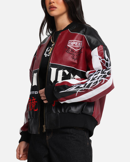 Loiter Tokyo Drift Vegan Leather Jacket Red