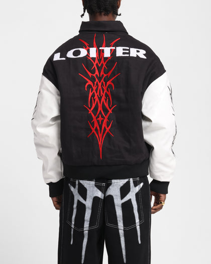 Loiter Cyber Varsity Jacket Black/White