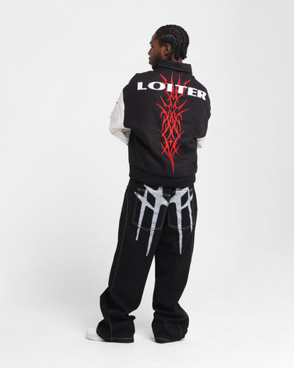 Loiter Cyber Varsity Jacket Black/White
