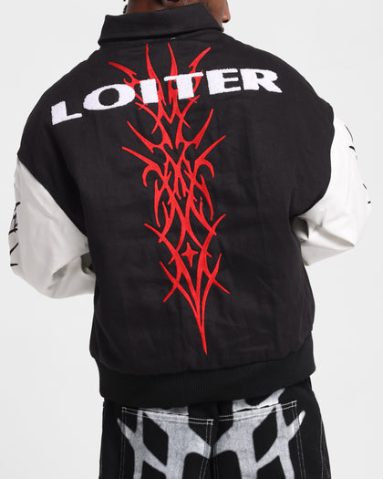 Loiter Cyber Varsity Jacket Black/White
