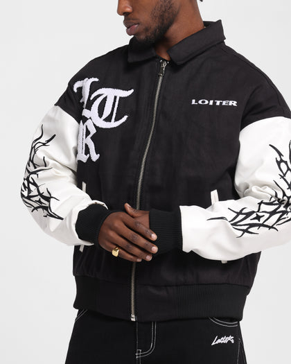 Loiter Cyber Varsity Jacket Black/White