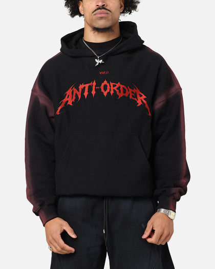 The Anti Order Mosh Boxy Hoodie Sunfade Black/Red
