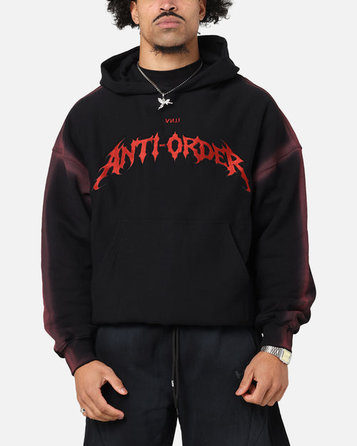 The Anti Order Mosh Boxy Hoodie Sunfade Black/Red