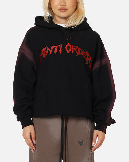 The Anti Order Mosh Boxy Hoodie Sunfade Black/Red