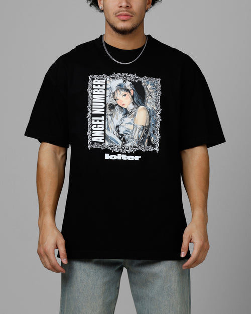 Loiter Angel Number Vintage T-Shirt Black