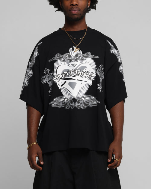 Loiter Hearts T-Shirt Black