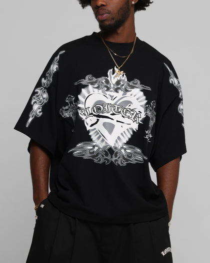 Loiter Hearts T-Shirt Black
