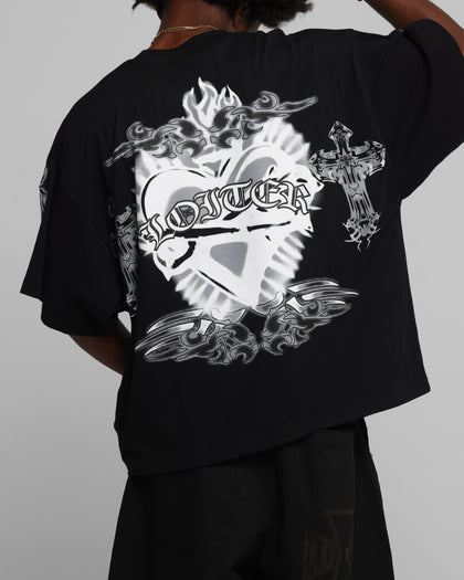 Loiter Hearts T-Shirt Black