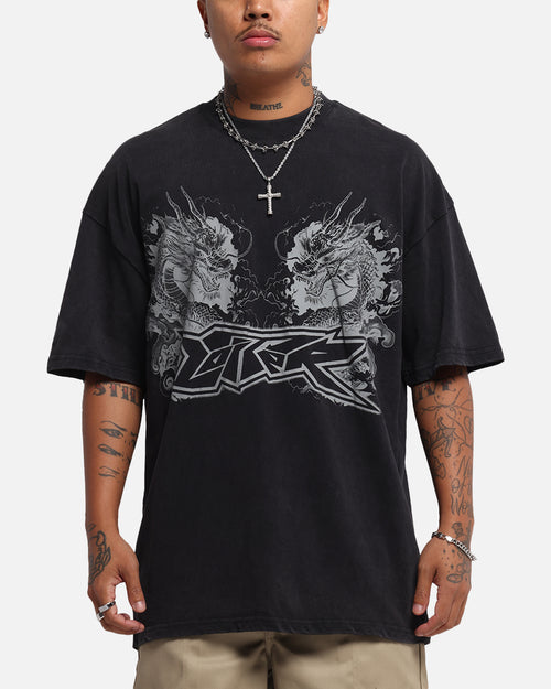 Loiter Draco Born T-Shirt Black Acidwash
