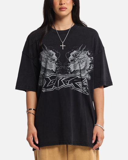 Loiter Draco Born T-Shirt Black Acidwash