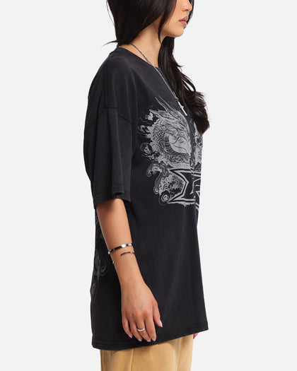 Loiter Draco Born T-Shirt Black Acidwash