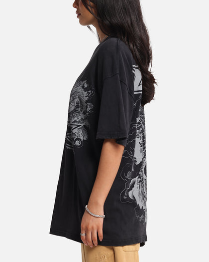 Loiter Draco Born T-Shirt Black Acidwash